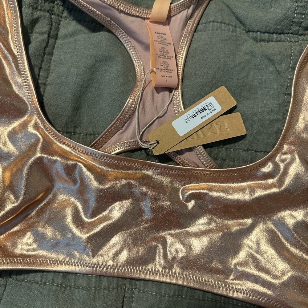 SKIMS Metallic Bronze One Piece Swimsuit - Picture 4 of 5
